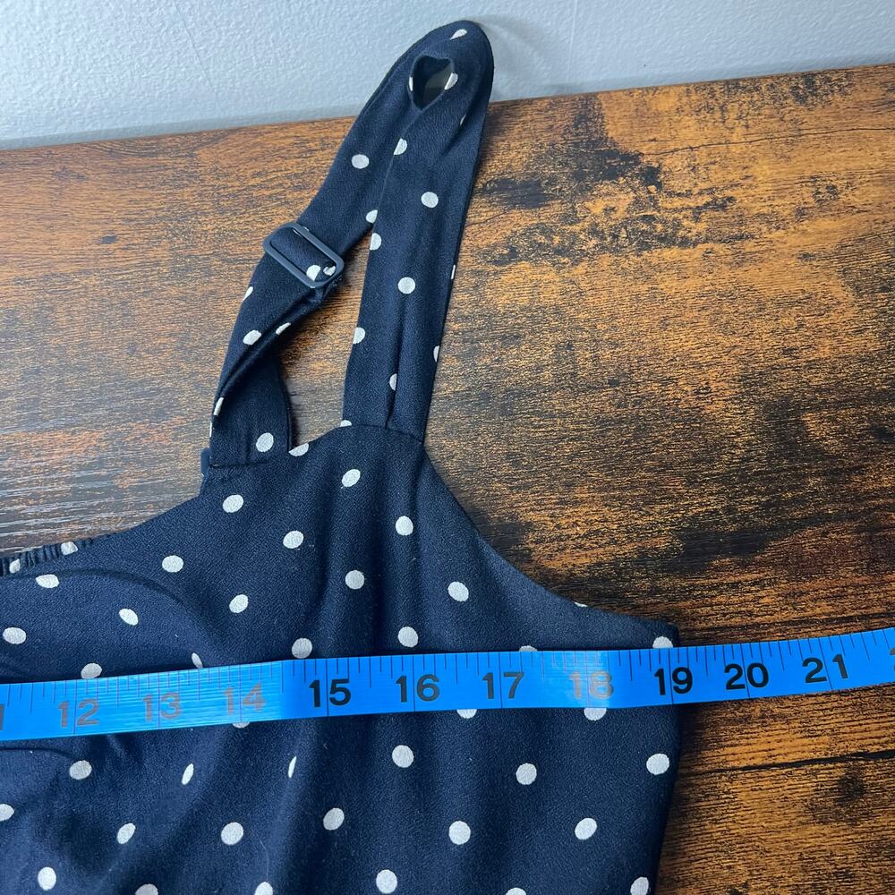 Old Navy Fit & Flare Mini Dress Navy White Polka Dot Women's L Petite Nautical - Picture 10 of 12